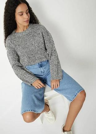 Укороченная меланжевая  кофточка h&m 3