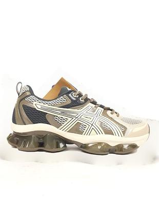 Кроссовки женские asics gel quintum kinetic бежевые с коричневым демисезонные весна-лето-осень кожа текстиль размер 37-41 новые 21320