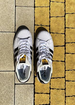 Adidas superstar white black 3