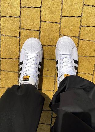 Adidas superstar white black 4