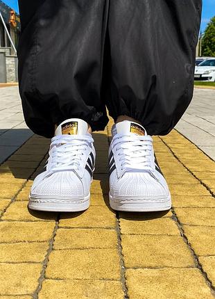 Adidas superstar white black 7