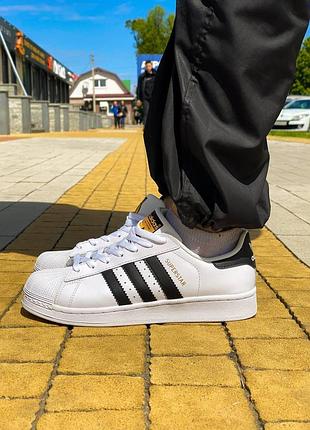 Adidas superstar white black 8