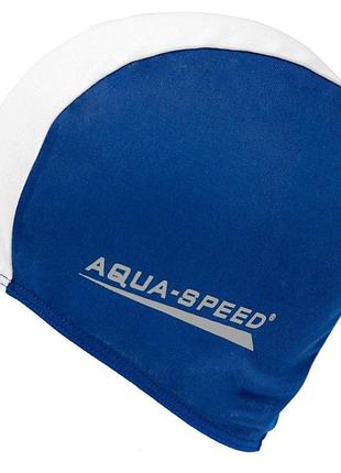 Шапка для плавания aqua speed polyester cap 5764 синий, белый уни osfm
