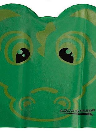 Шапка для плавания aqua speed zoo crocodile latex 5713 зеленый крокодил дит osfm