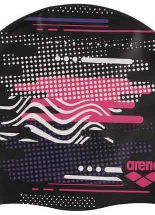 Шапочка для плавания arena print jr черный дит ofsm
