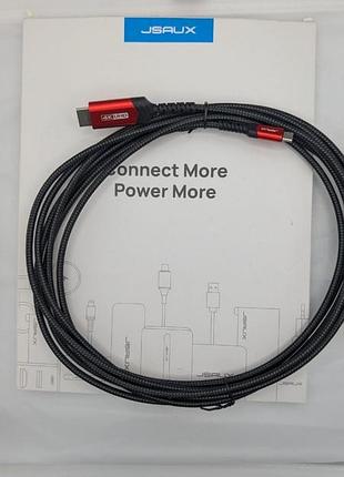 Кабель jsaux usb c - hdmi 13 футів/4 м, (4k@60hz) type-c - hdmi- червоний