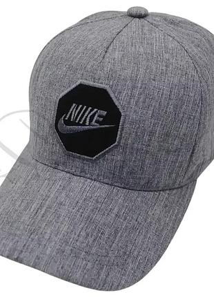 Бейсболка летняя льняная кепка брендовая на регуляторе размера nike blh25806 темно-серый меланж