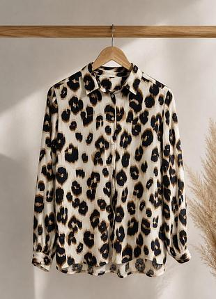 Жіноча леопардова сорочка oversize / блуза animal print