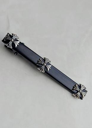 Заколка black chrome hearts three lilies