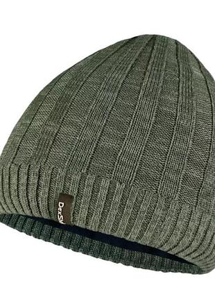 Шапка dexshell heathered rib knit beanie dh32405ssn — водонепроницаемая, утепленная, зеленый цвет, one size