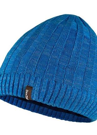 Шапка dexshell heathered rib knit beanie, синя, водонепроникна, утеплена, універсальний розмір (dh32405mal)
