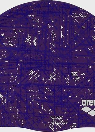 Шапка для плавания arena print 2 фиолетовый one size