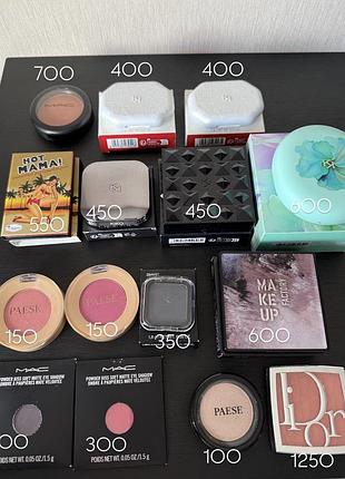 Косметика dior, artdeco , kiko, sinart , paese, mac, viseart..