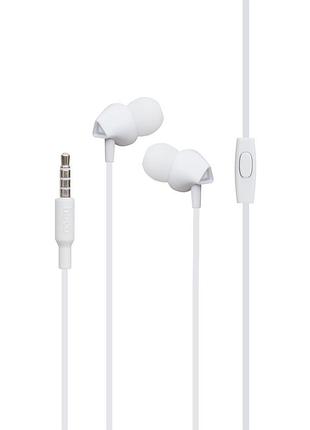 Дротові навушники 3.5mm hoco m60 perfect вакумні з мікрофоном 1.2m white
