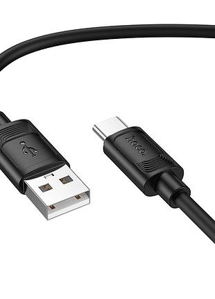 Кабель для зарядки и передачи данных usb hoco x122 silicone 3a usb-a to type-c 1метр black