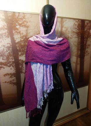 Палантин-шарф-платок  с бахромой2 фото
