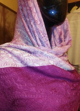 Палантин-шарф-платок  с бахромой3 фото