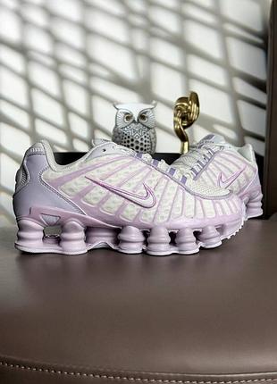 Женские кроссовки nike shox tl white purple