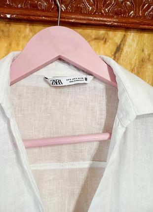 Кружевная рубашка, блуза zara,зи 100% льна.