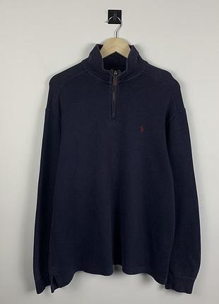 Чоловічий вінтажний светр polo ralph lauren 1/3 зіп розмір л
