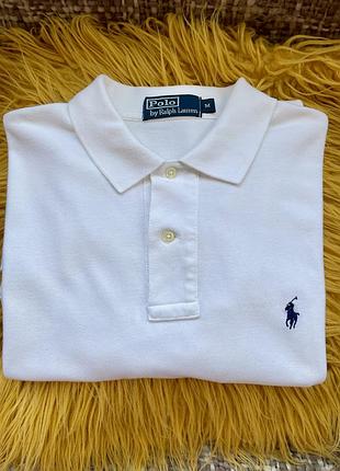 Білосніжне чоловіче поло від polo by ralph lauren ,сідає на розміри m/l,стан нової речі