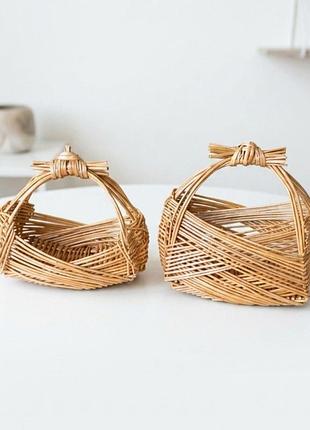 Плетеные декоративные корзины из натуральной лозы, набор 2 шт