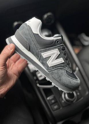 Кроссовки женские new balance 574 gray &amp; white