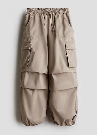 Брюки-парашуты из хлопковой саржи для девочки от h&amp;m