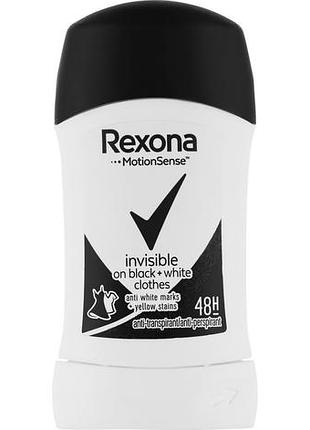 Антиперспирант-стик женский rexona invisible black + white, 50 мл