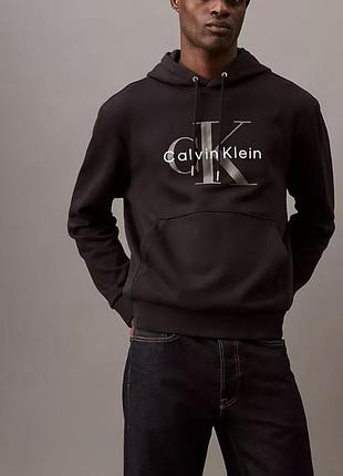 Худи, толстовка, на флисе, calvin klein, размер s