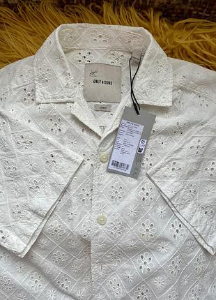 Чоловіча біла сорочка від данського бренду only & sons,100% бавовна ,розмір xs,нова.