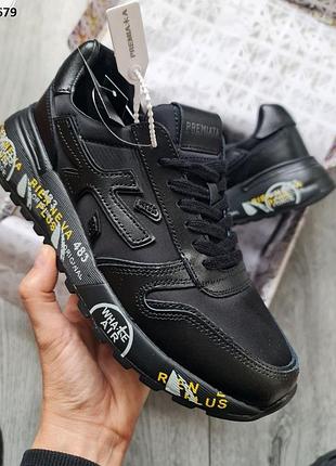 Кроссовки premiata mick black (черные)