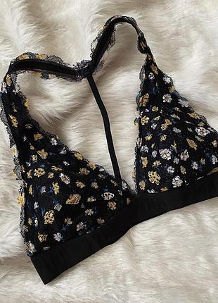 Топ бра бюстгальтер в квітковий принт pink victoria’s secret s