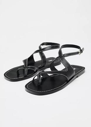Босоніжки zara шкіра 39