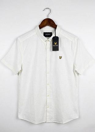 Сорочка оригінал вінтажна lyle & scott short sleeve oxford shirt xl біла
