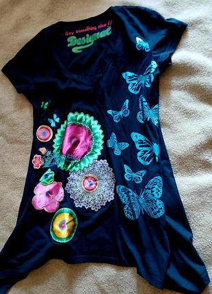 Туніка темно синього кольору desigual, розмір l