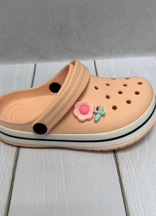 Дитячі сабо крокси crocs для дівчинки luck line 28-34  пудра