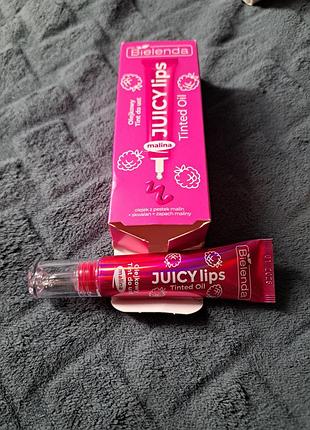 Масло-тент для губ bielenda juicy tint lip oil в оттенке "малина"