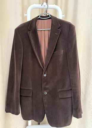 Вельветовий піджак hugo boss оригінал чоловічий коричневий жакет pasolini 102 l xl