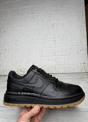 Крутые кожаные кроссовки nike air force 1 luxe black
