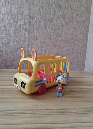 Лялька кінді кідс марша мелло та шкільний автобус kindi kids