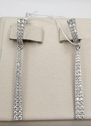 Сережки серебряные с кубическим цирконием 5,12 г