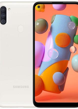 Смартфон samsung galaxy a11 (a115f) 2/32gb white 6.4" tft 1560 x 720 2 sim 13 мп 4000 мач bluetooth 4.2 міцний