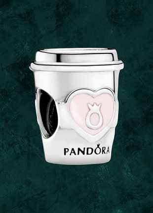 Серебряная бусина шарм "кофе с собой "pandora (пандора) 797185en160