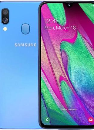 Samsung galaxy a40 (a405f) 2019 4/64gb blue 2sim lte 5.9" 1080x2340 16 мп + 5 мп 4k uhd 3100 mah сучасний