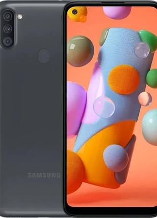 Смартфон samsung galaxy a11 (a115f) 2/32gb black 6.4" tft 1560 x 720 2 sim 13 мп 4000 мач bluetooth 4.2 міцний