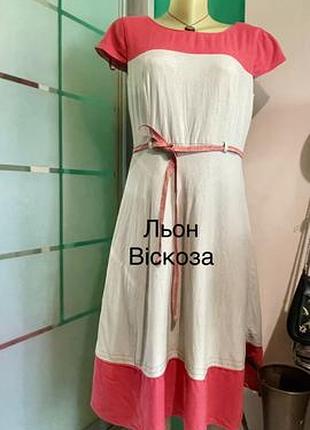 Лляна сукня debenhams / льон віскоза / літня міді