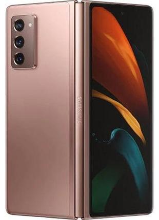 Смартфон samsung galaxy fold 2 12/256gb bronze 7,6" 4k snapdragon lpddr5 nfc 4500 mah міцний