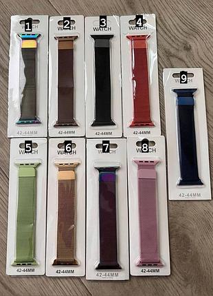 Металлический магнитный ремешок браслет на магните на часы apple watch 42/44 mm series 2 3 5 6 7 se 67