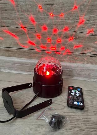 Музыкальный диско-шар с bluetooth с usb светомузыкой 2-я динамиками и пультом qvk 67